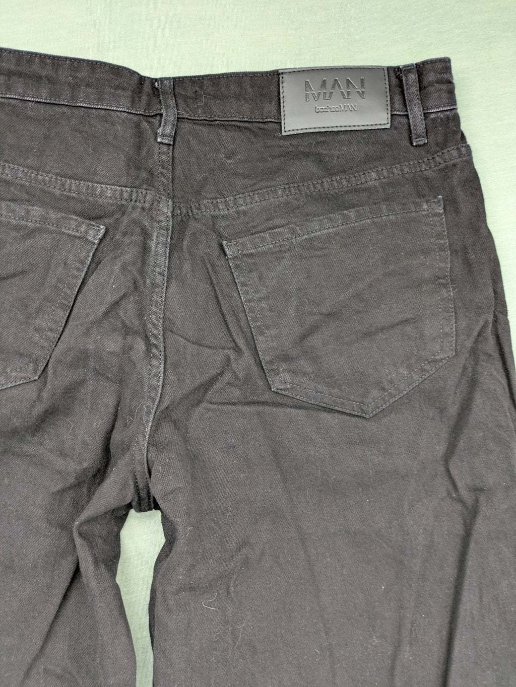Boohooman grey straight jeans classic five-pocket design button fly 100% cotton denim