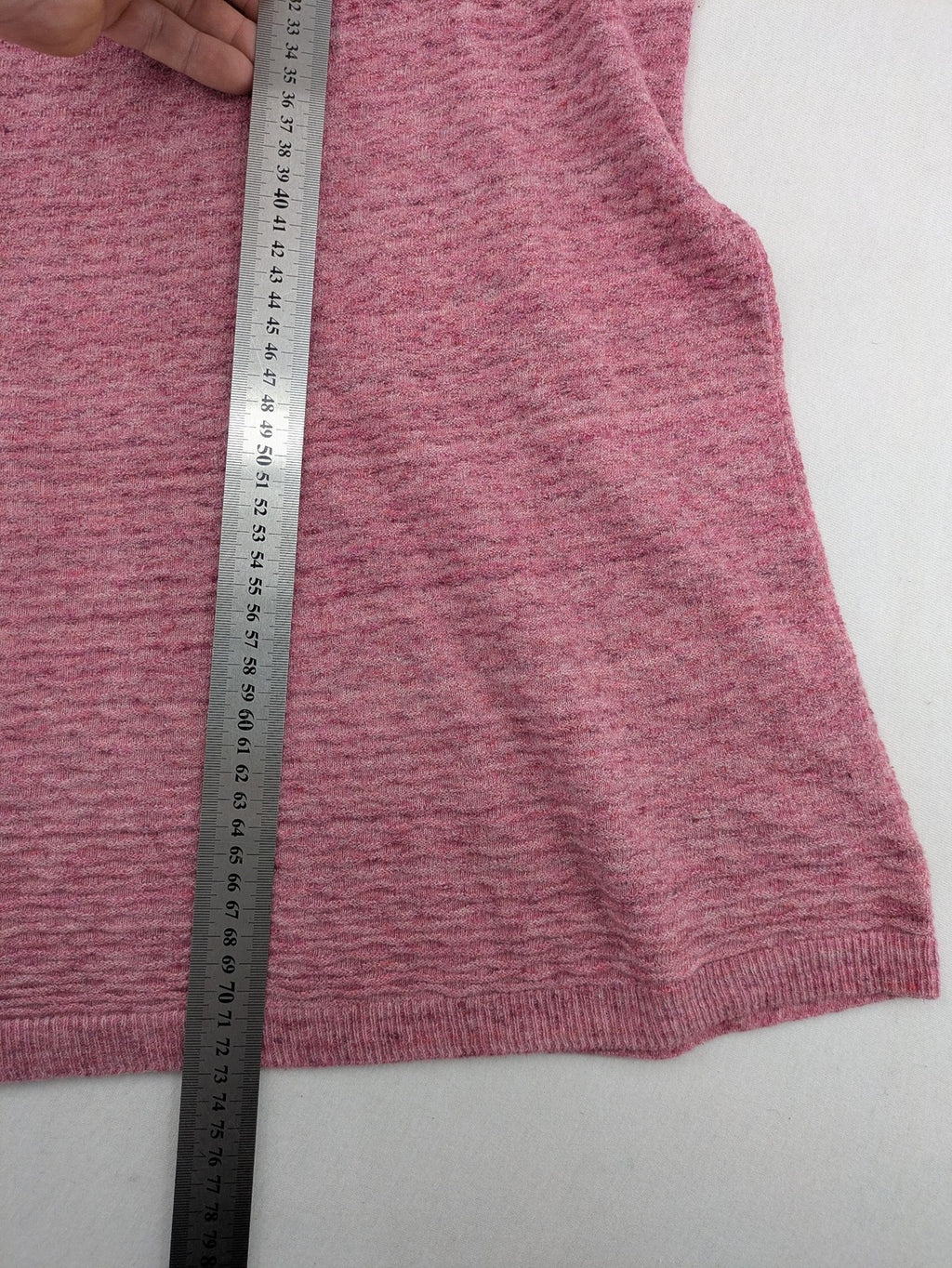 Cecil turtle neck jumper grey pink melange with textured knit and 3/4 sleeves.