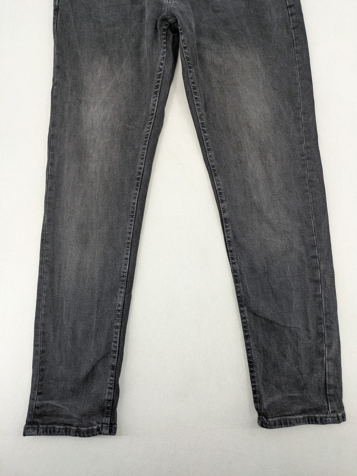 Zara black grey straight jeans five-pocket design stretch denim