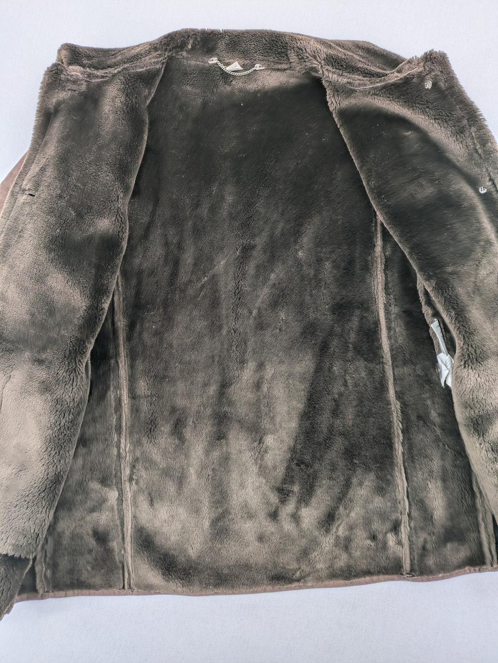 Lena Fashion multi winter coat faux suede look with soft faux fur lining.