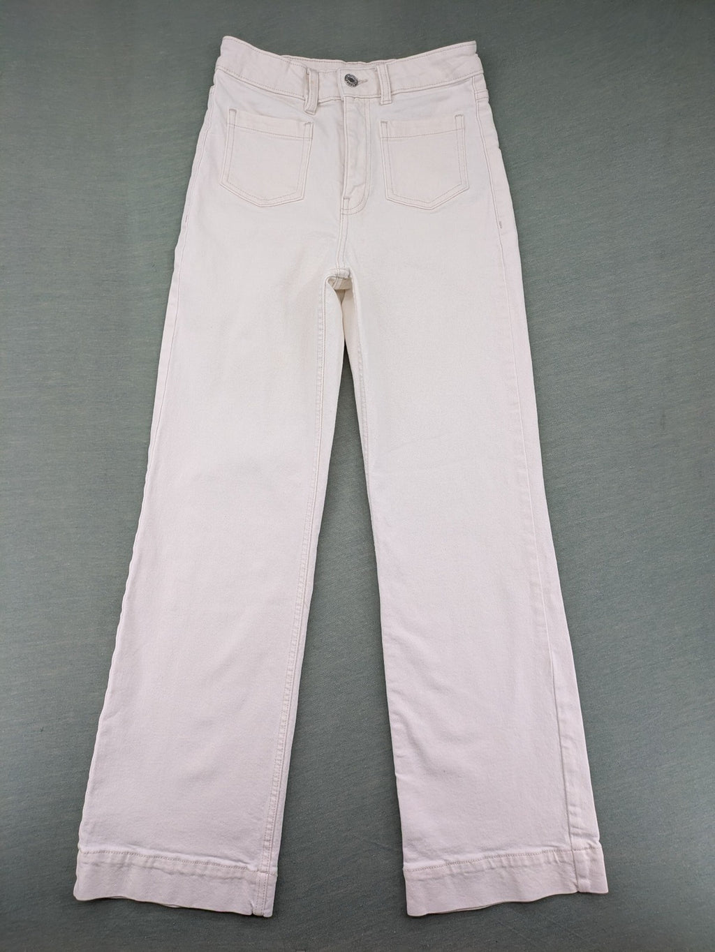 MNG pink straight jeans high waist wide leg cotton with classic pockets and zipper.