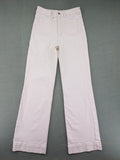 MNG pink straight jeans high waist wide leg cotton with classic pockets and zipper.