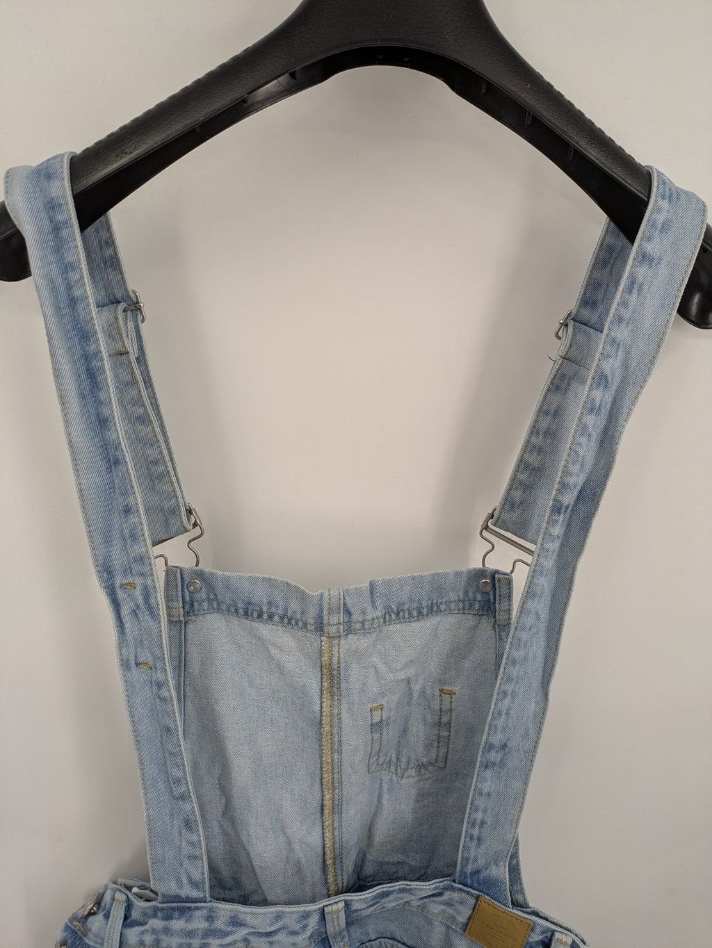 FB Sister blue straight jeans distressed patchwork design relaxed fit 100% cotton