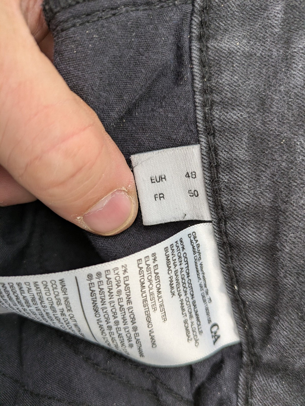 C&A grey straight jeans with Flex Shaping technology and classic 5-pocket design.