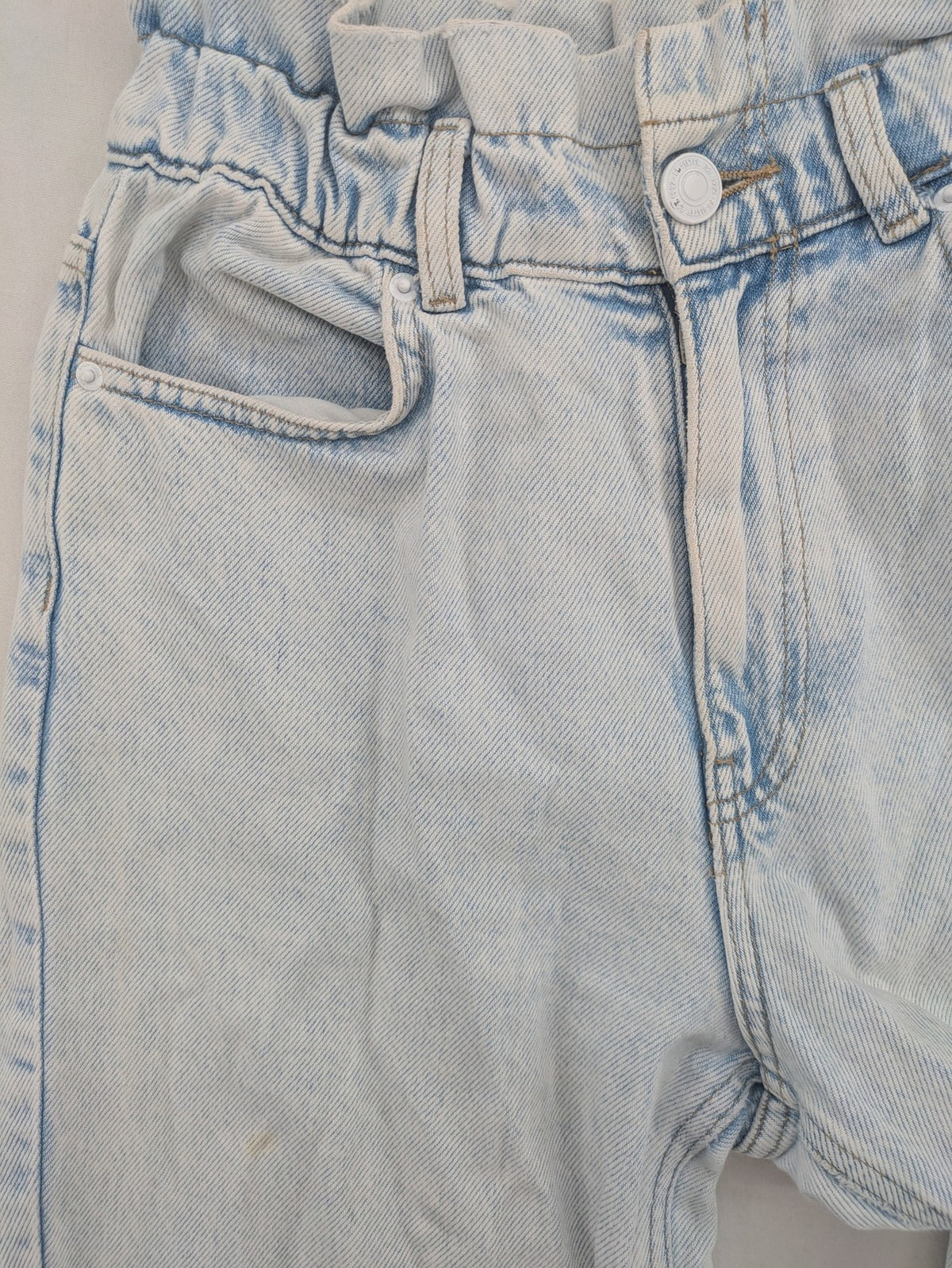 FB Sister blue mom jeans high waist paperbag waistband stonewashed vintage style