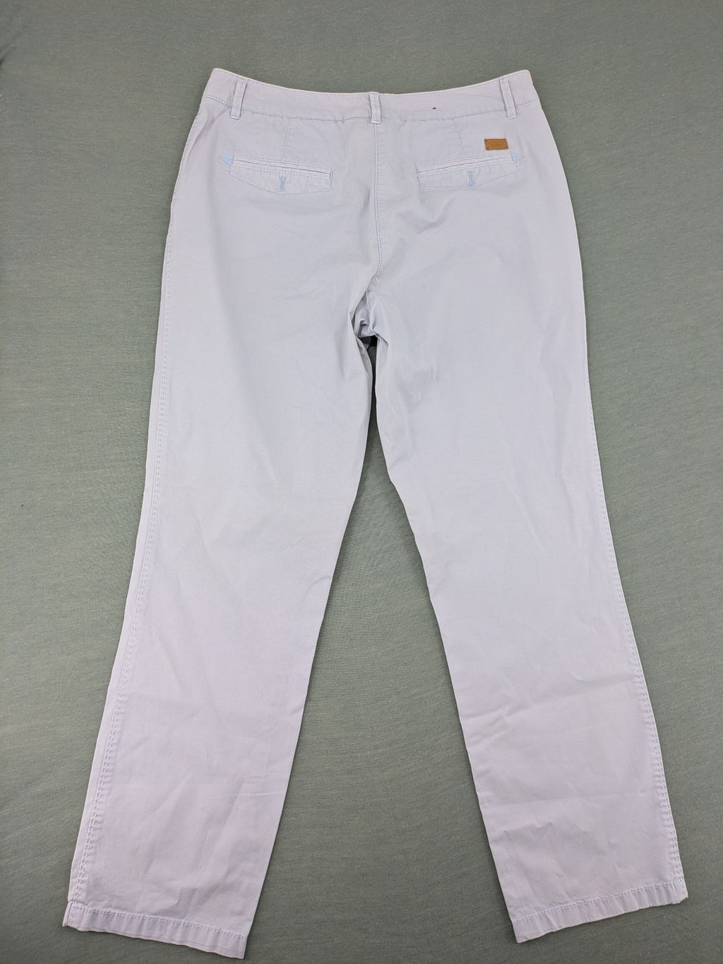 Darling Harbour white chino pants with patterned pocket lining and stretch cotton material.