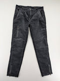 Mac Jeans grey cargo pants soft corduroy biker style with zipper details.