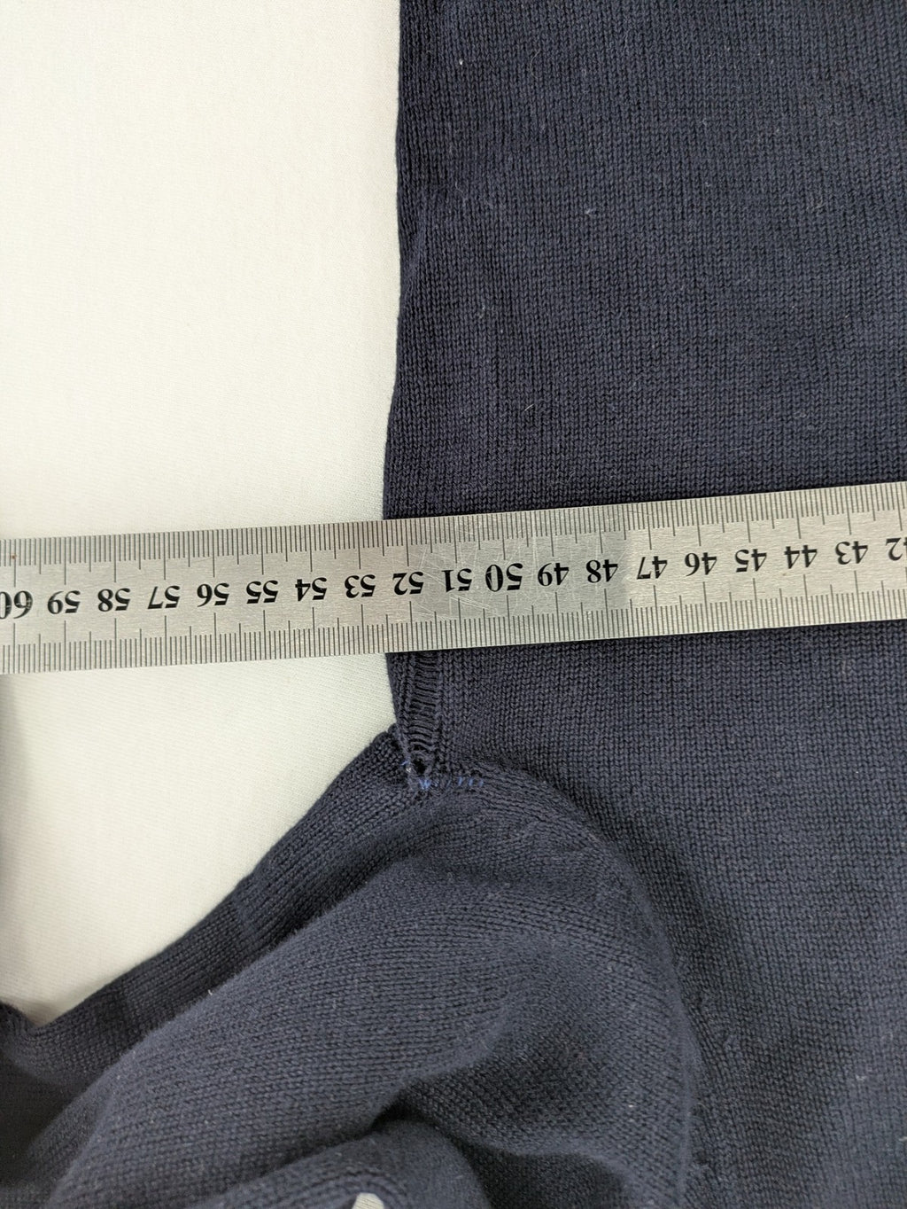 QS Dress Yourself orange and grey contrast collar dark blue turtle neck jumper