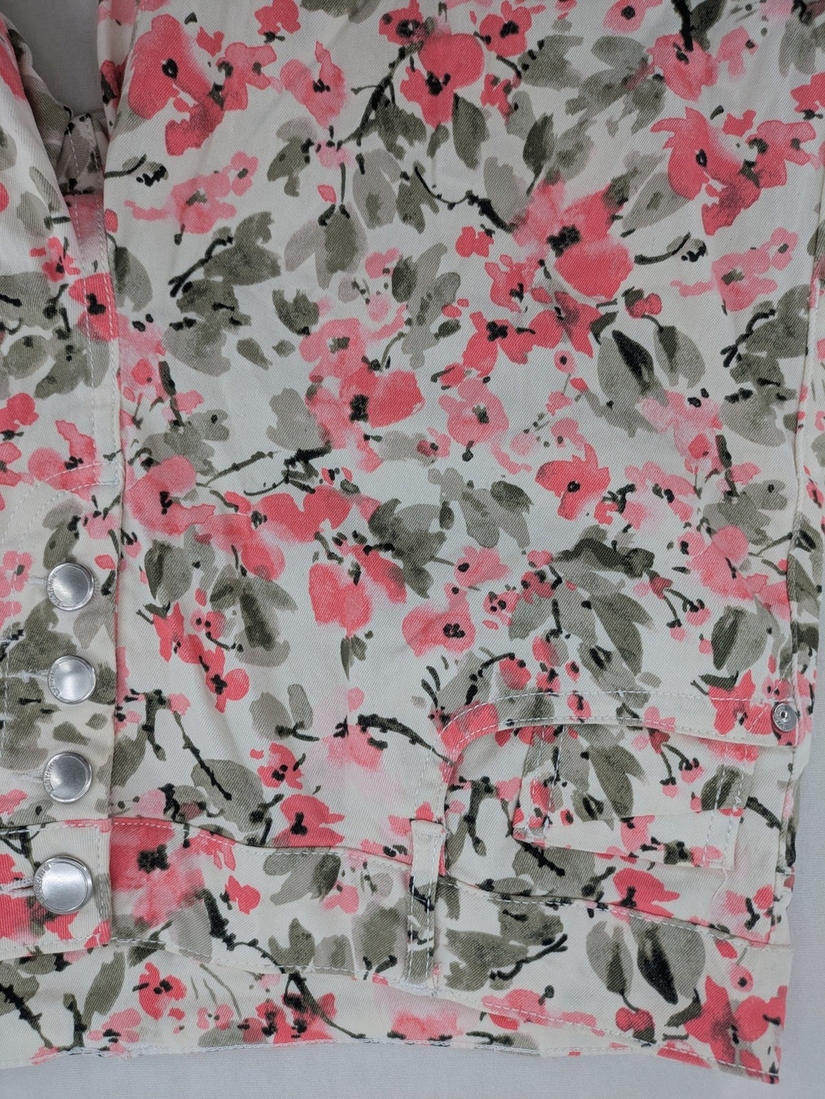 ever.me multi pants high waist floral pattern cotton blend with button closure