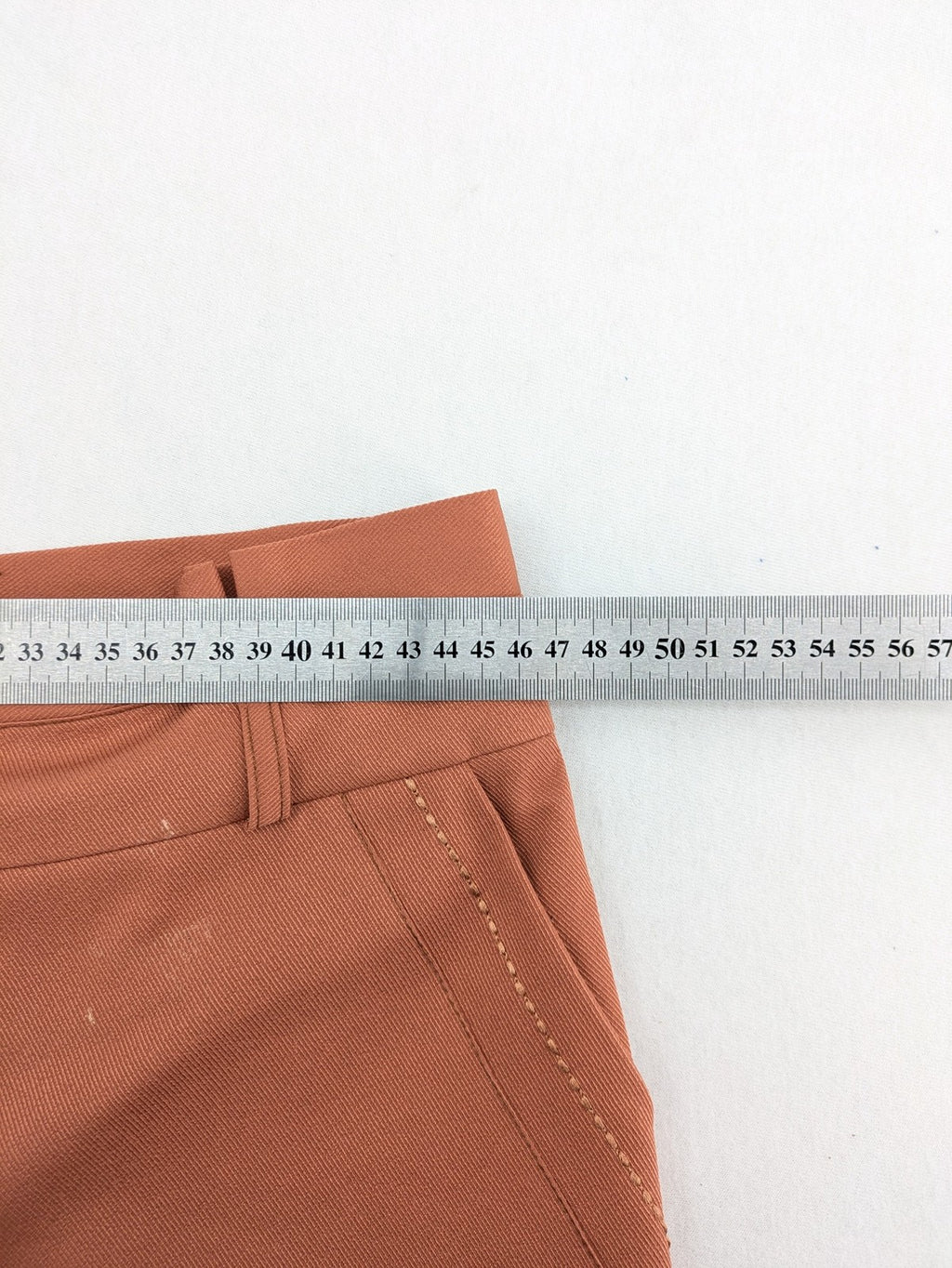 Moda orange long skirt A-line cut with front button placket and belt loops.