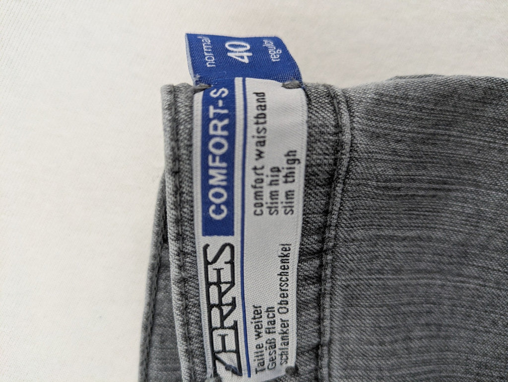 Zerres grey straight jeans slim fit comfort waistband cotton blend material