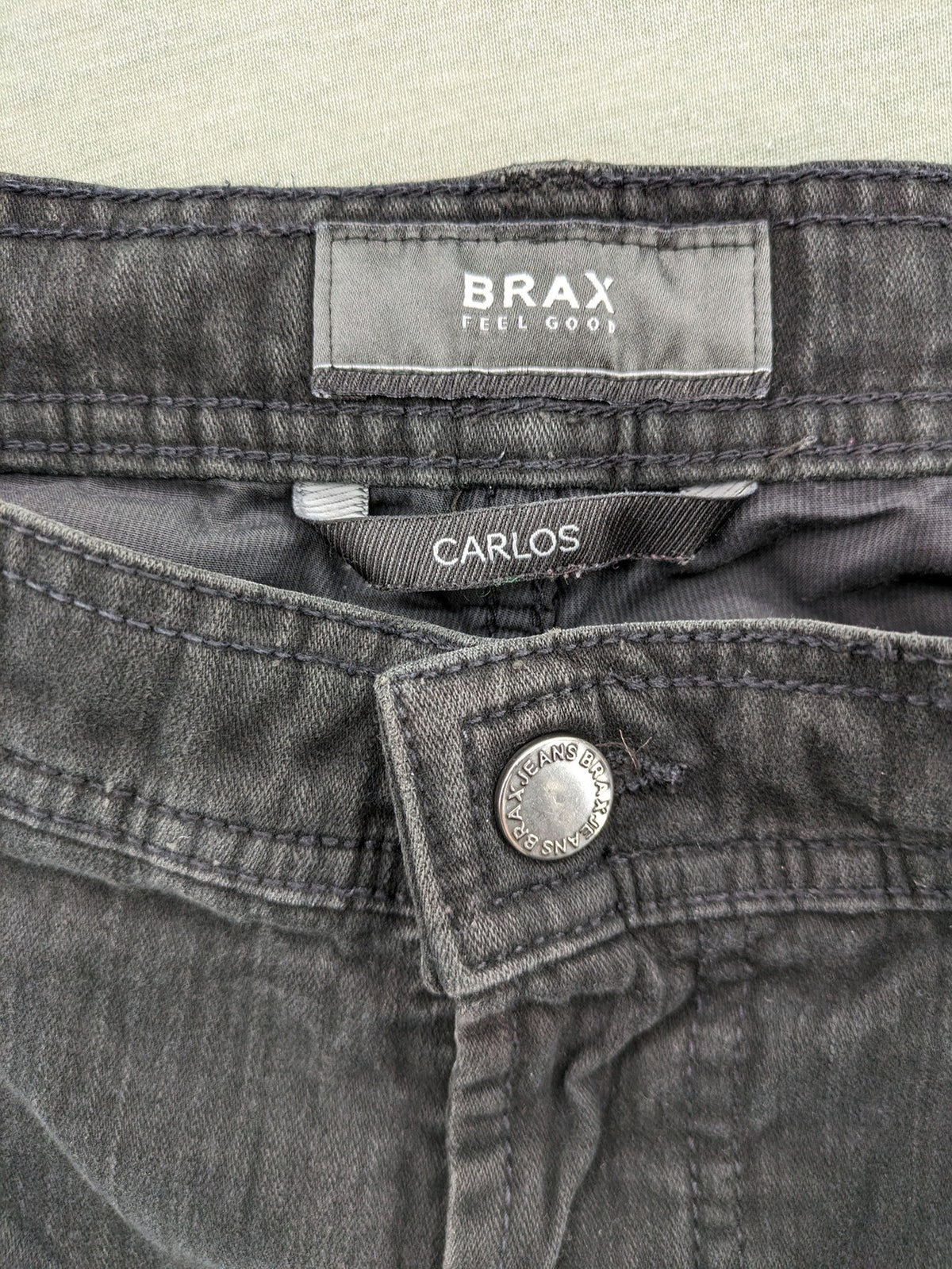 BRAX straight jeans black washed 5-pocket design with zipper and button closure