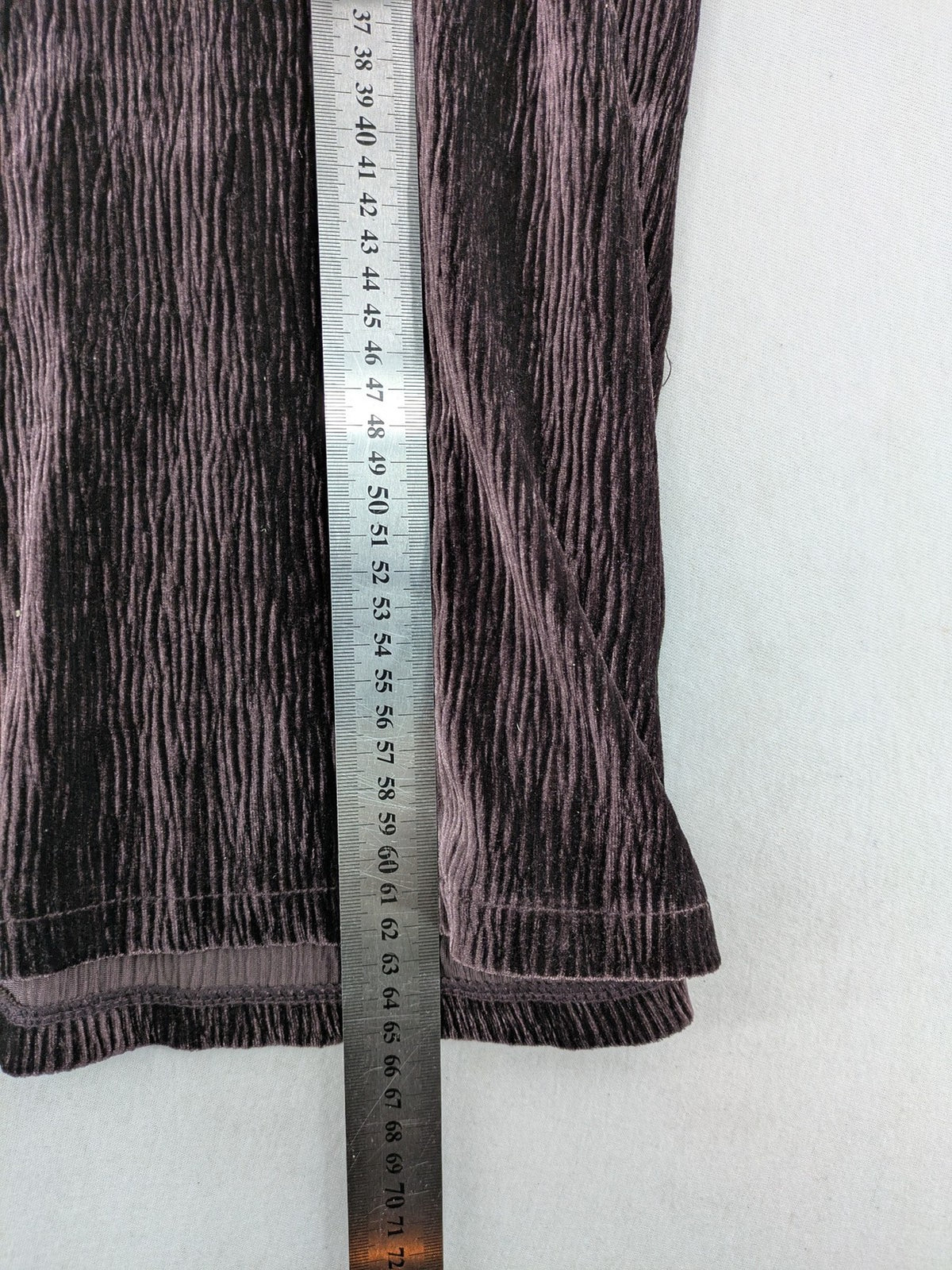 MNG purple A-line dress with standing collar, crinkle velvet texture.