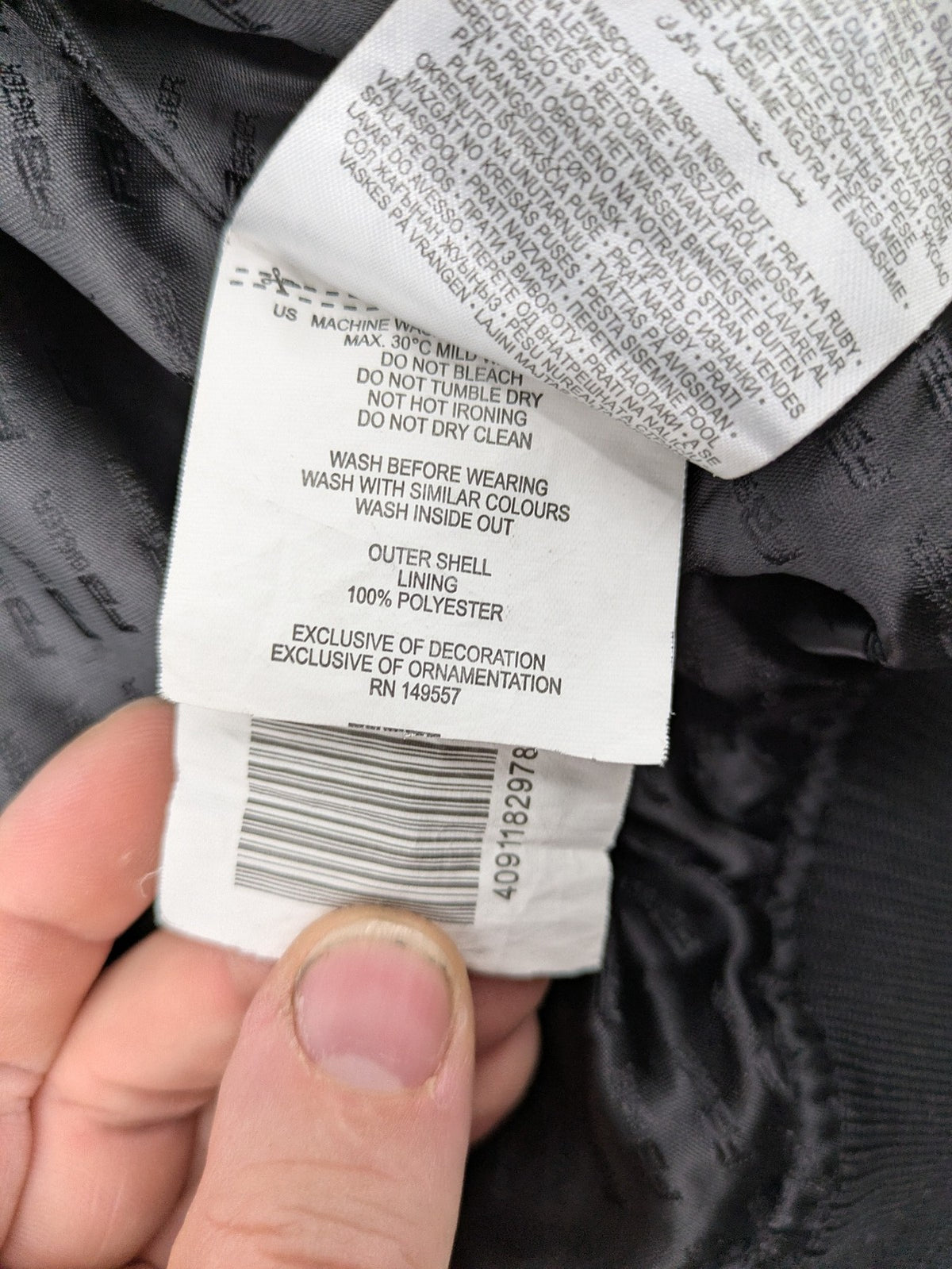 FB Sister grey bomber jacket with full zip, ribbed cuffs, and smooth polyester material.