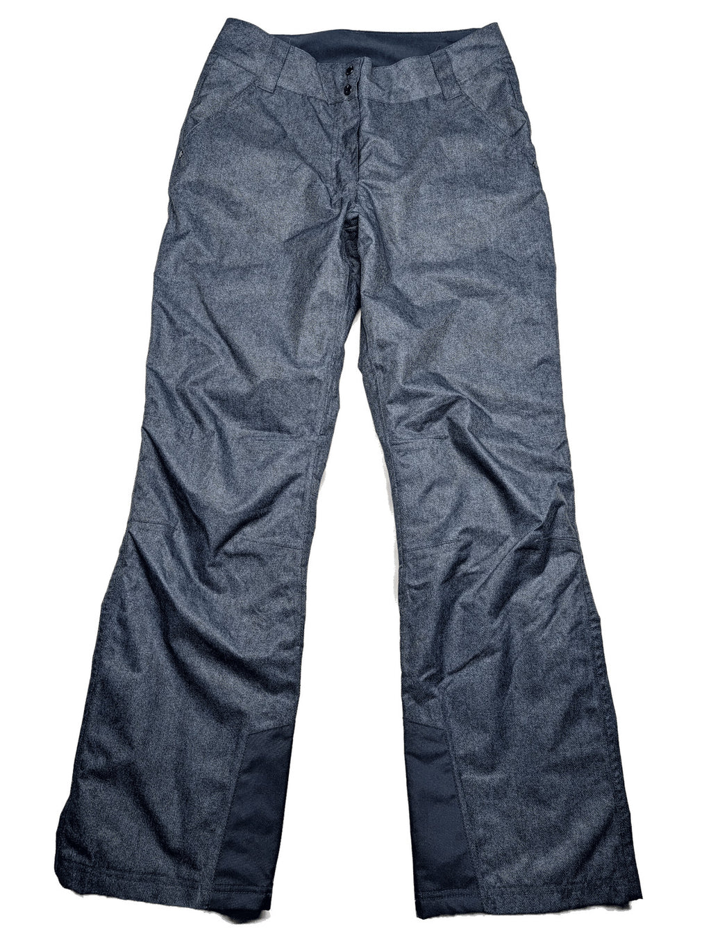 Snow Tech blue ski pants with modern denim look and durable polyester material.