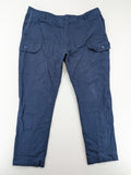 Max & Moi blue cargo pants 100% cotton with buttoned side pockets and classic design.
