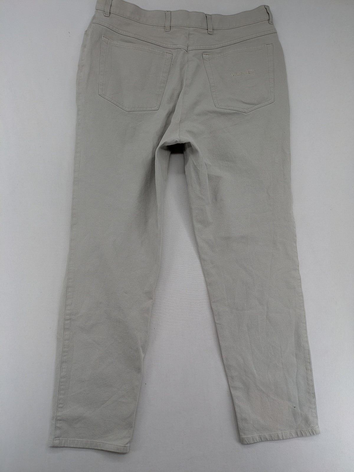 Vunic beige chinos with straight leg, 5-pocket design, and classic front zipper closure.