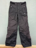 Wed'ze black ski pants with adjustable waistband, zip pockets, and Pull'n'Fit system.