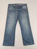 Livergy blue straight jeans with "Streetmove" logo, classic 5-pocket style, cotton-polyester blend.