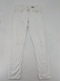 Denim 1982 white skinny jeans with distressed details and classic 5-pocket design.