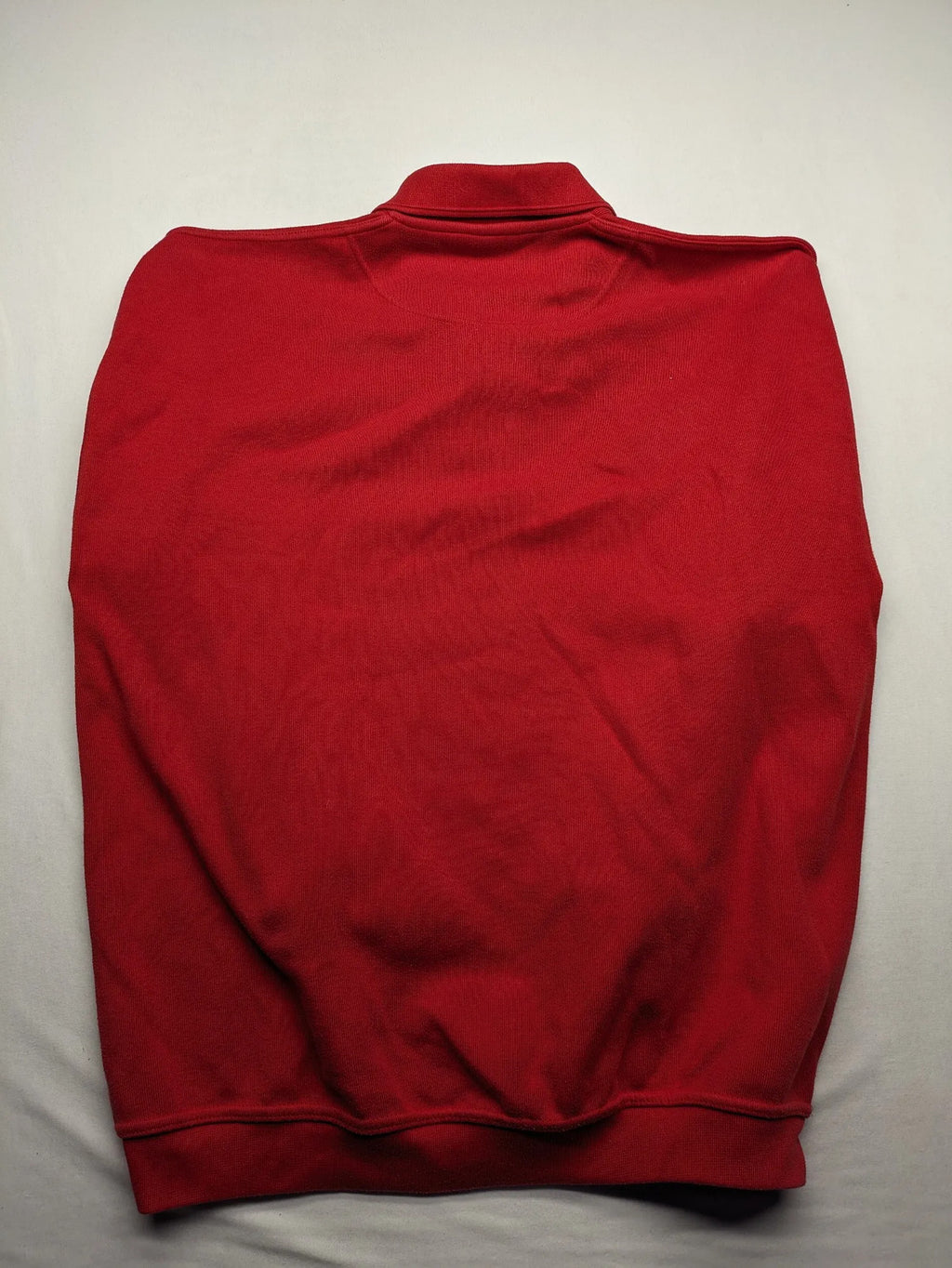 Wind Sportswear red turtle neck jumper with classic polo collar and zigzag stitching.