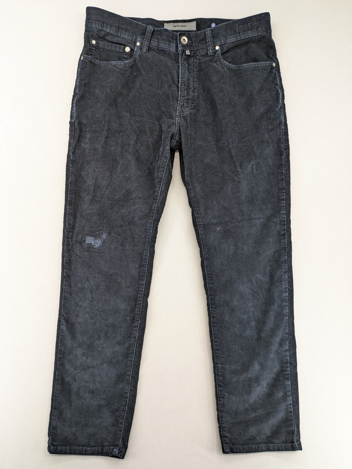 Pierre Cardin grey tapered cord trousers 5-pocket design soft cotton blend