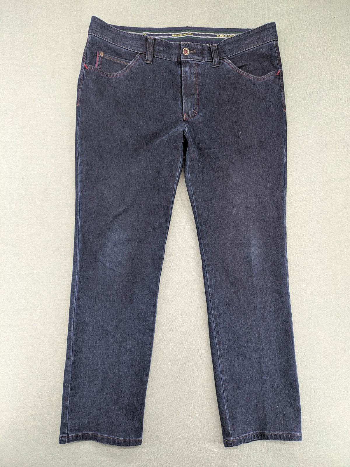 Club of Comfort pink straight jeans 5-pocket design with stretch cotton material.