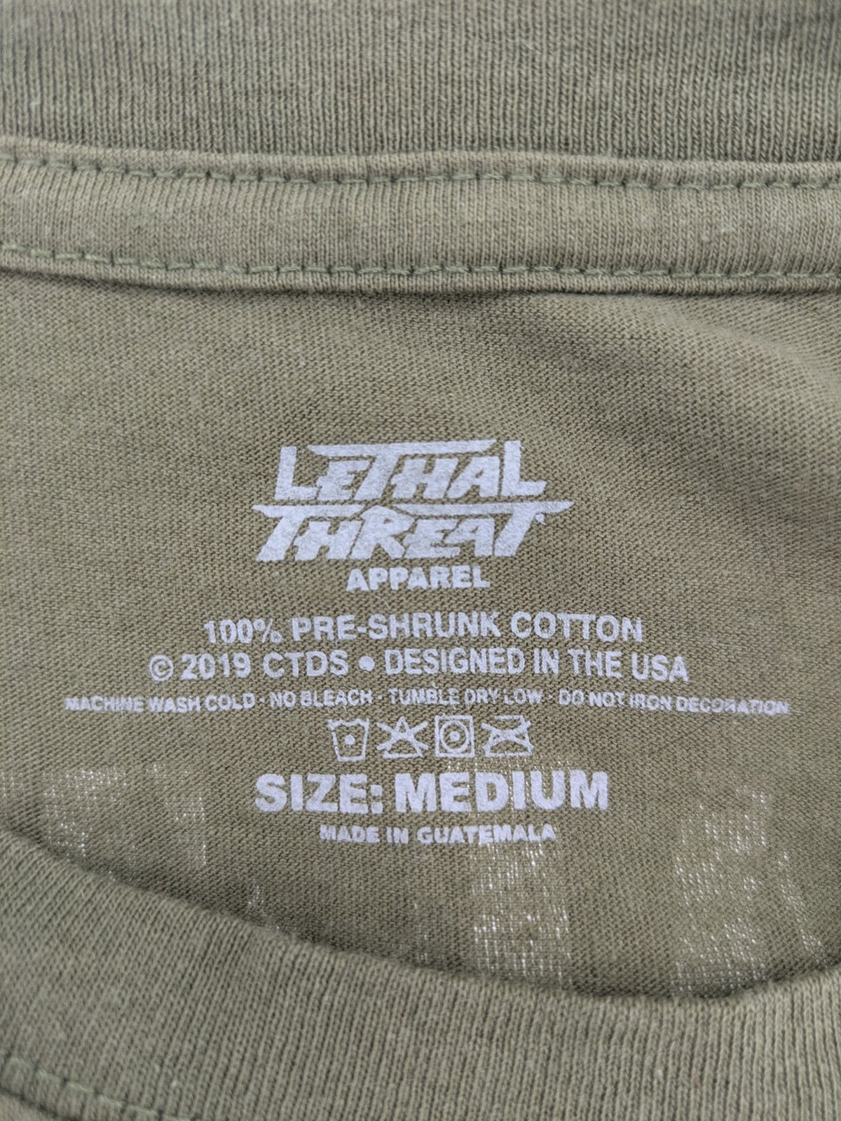 Lethal Threat multi band t-shirt featuring biker gorilla graphic and winged design.