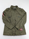 MyHailys green military jacket cotton with embroidered tiger and floral details.