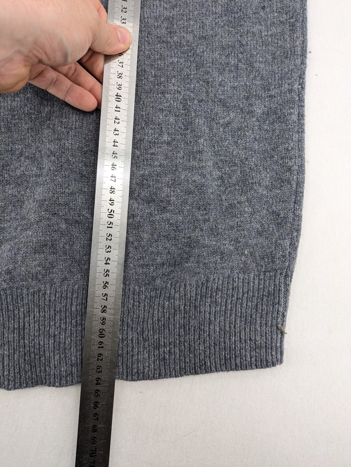 Brookshire grey turtle neck jumper ribbed cuffs and hem soft wool blend