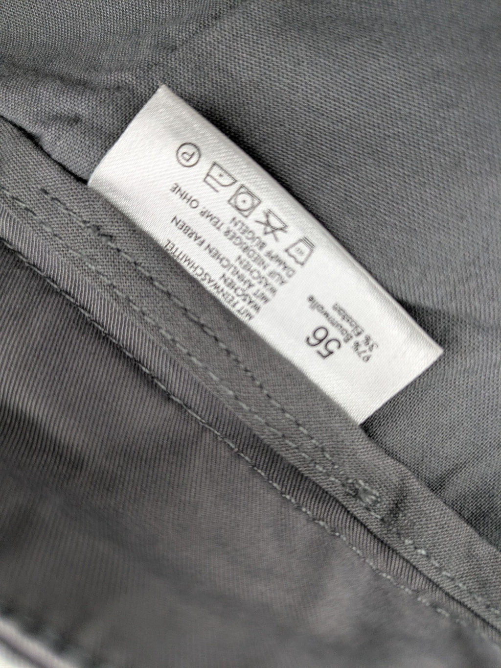 Jan Paulsen grey chino pants flat front cotton-elastane blend with classic design.