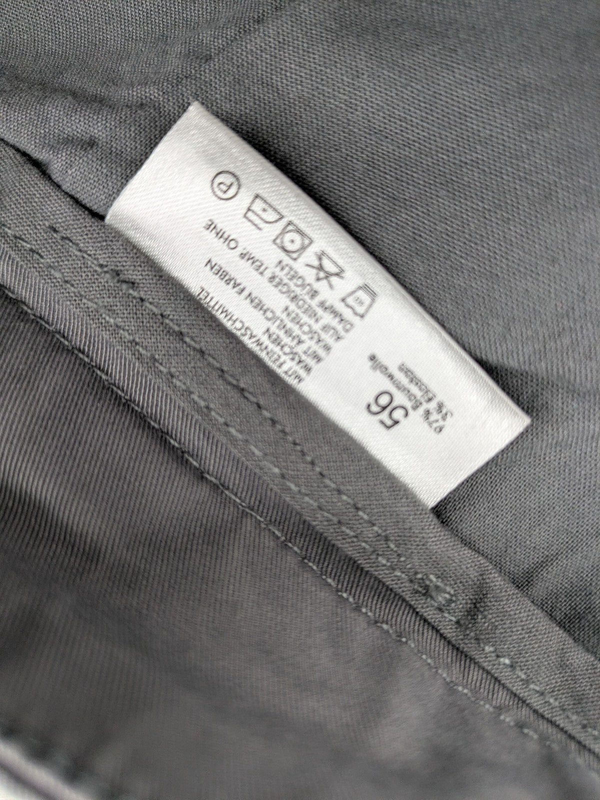 Jan Paulsen grey chino pants flat front cotton-elastane blend with classic design.