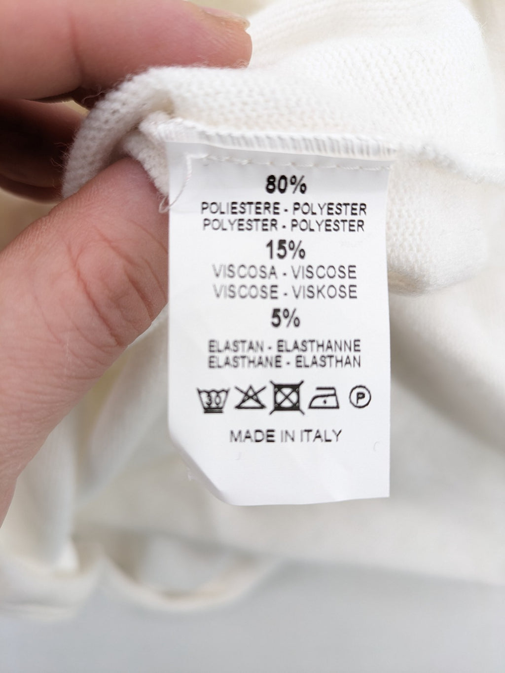 Monica Braghini white turtle neck jumper soft fabric classic design with high collar.