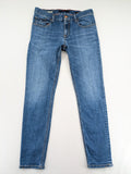 ALBERTO blue straight jeans with orange stitching, vintage denim, regular slim fit.