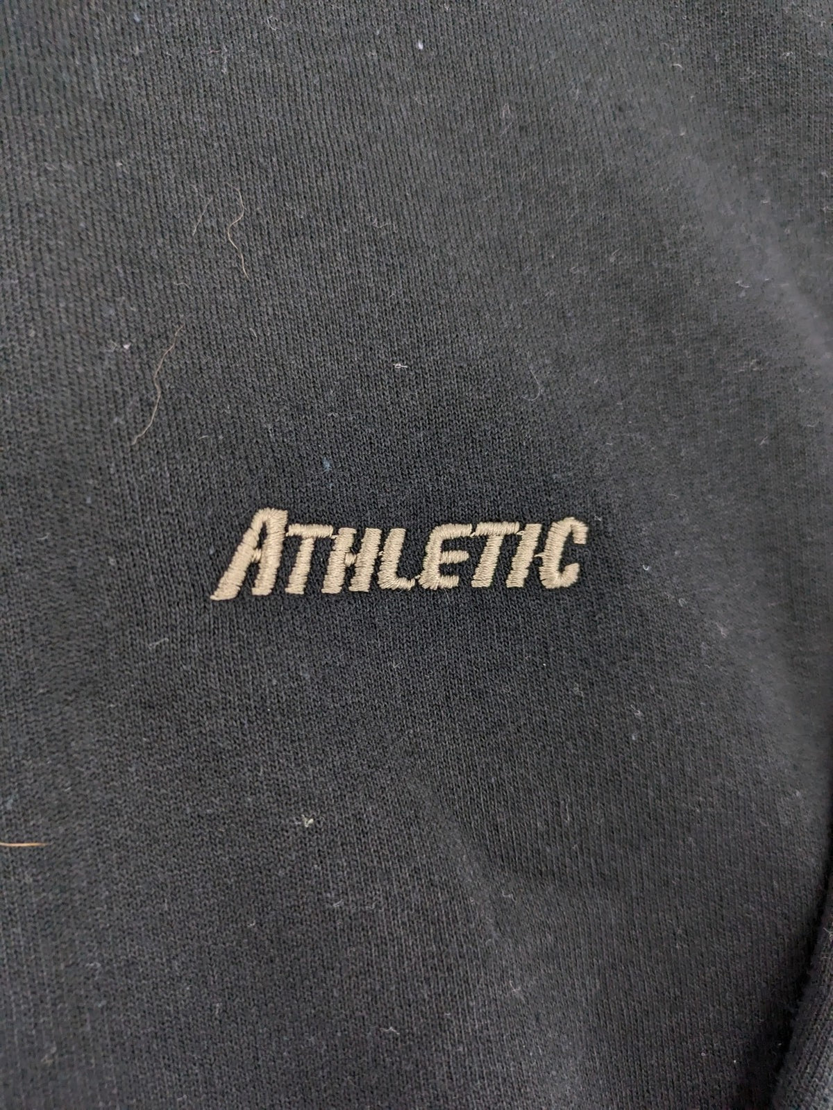 Pullover turtle neck jumper black embroidered Athletic logo, 100% cotton, classic fit.