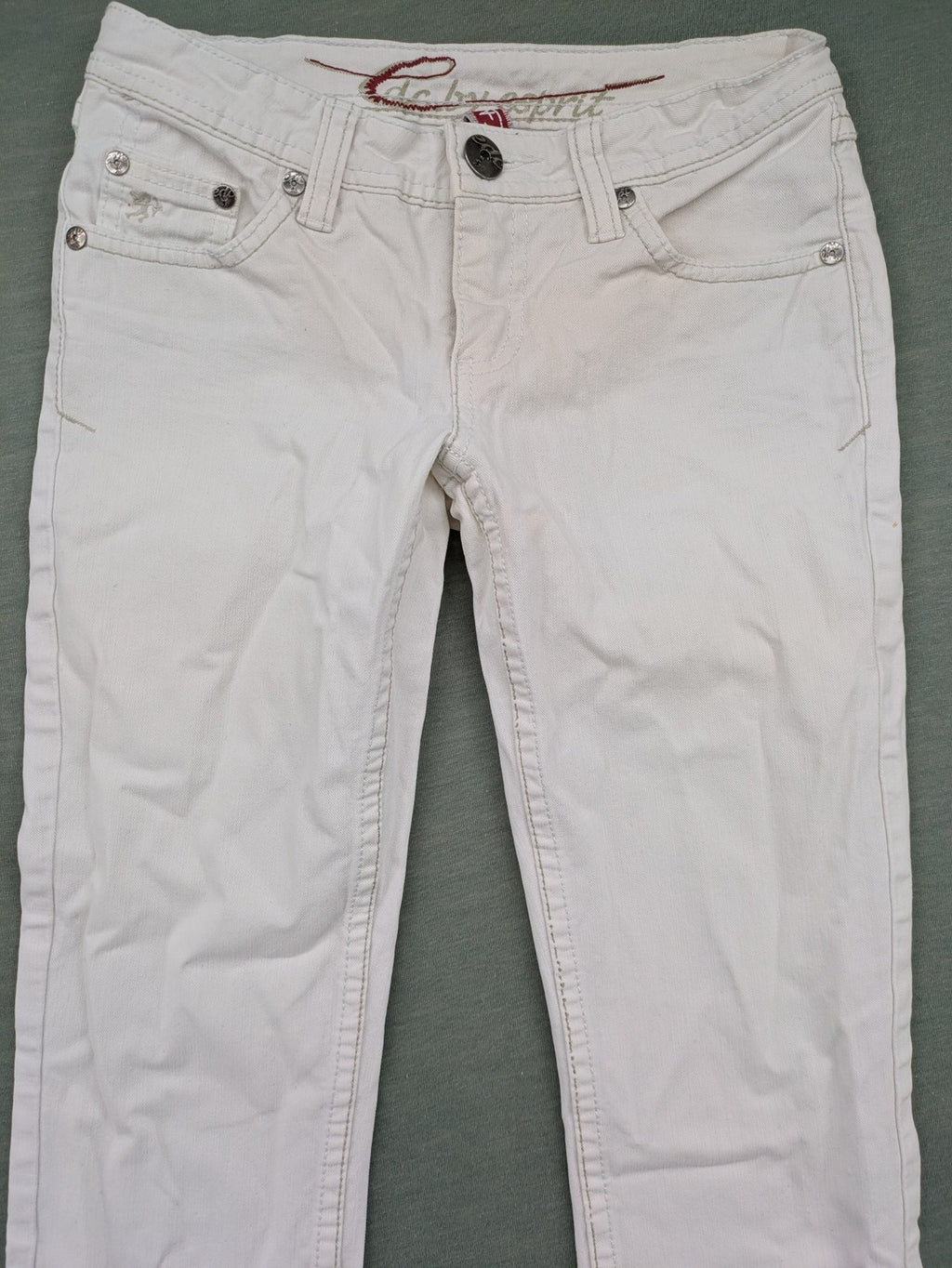 edc by Esprit white straight jeans five-pocket design in durable denim fabric