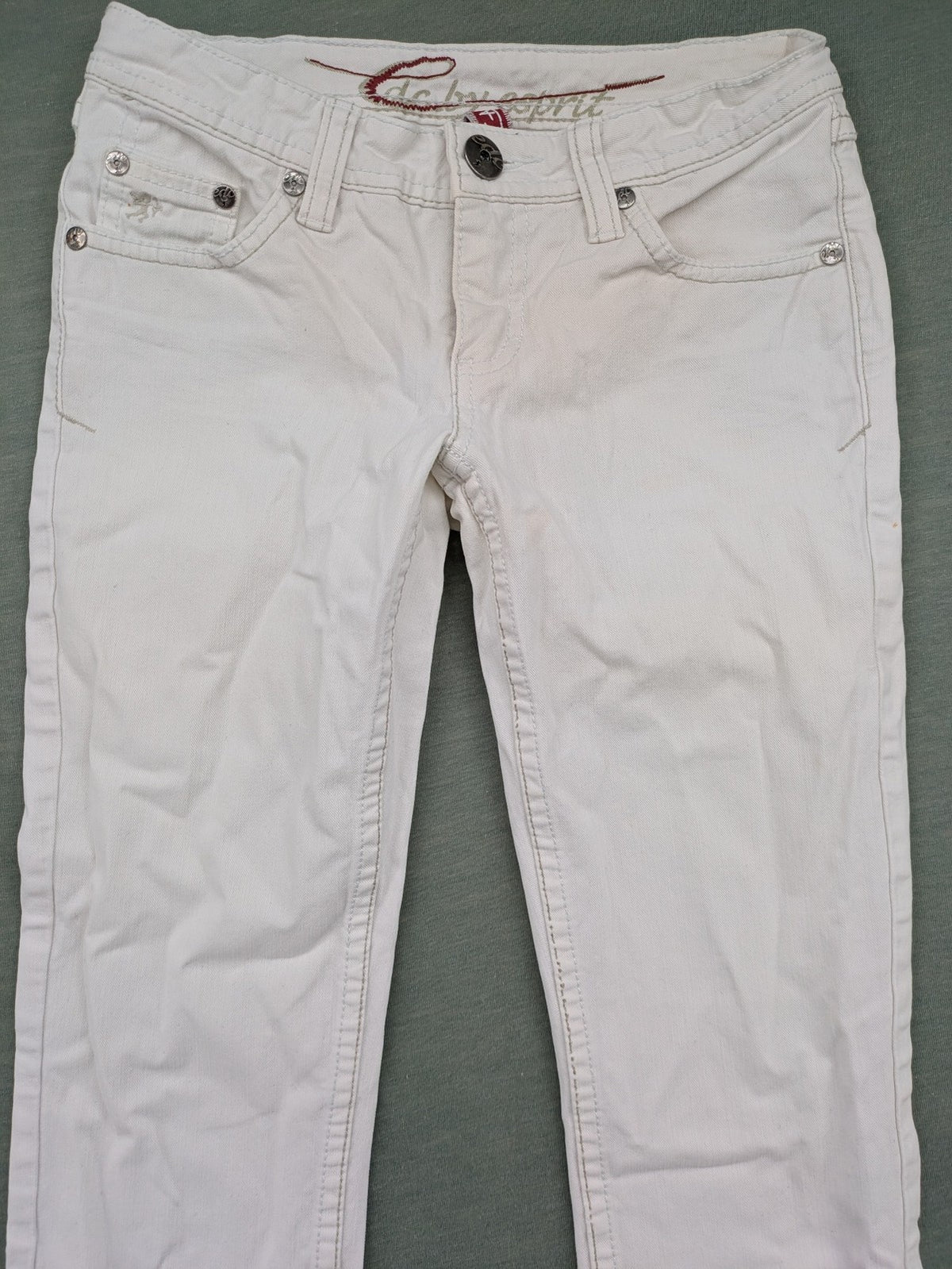 edc by Esprit white straight jeans five-pocket design in durable denim fabric