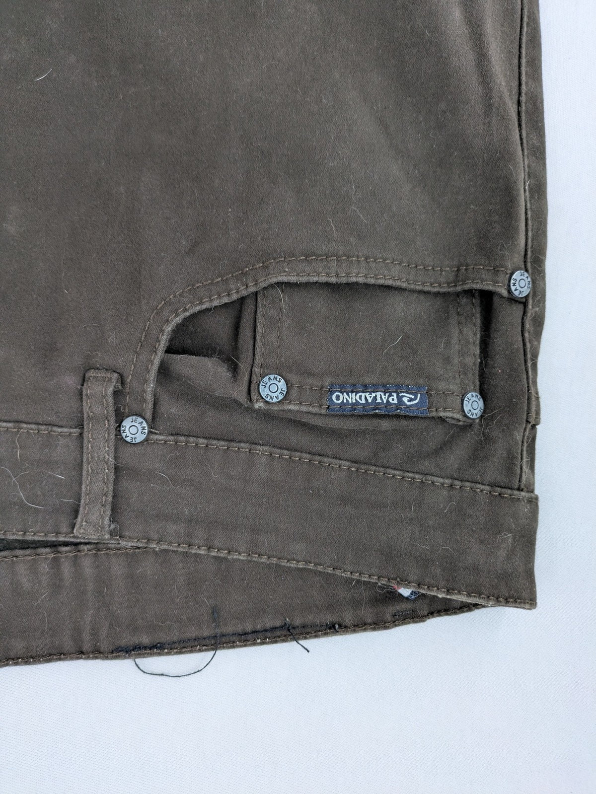 Paladino brown straight jeans five-pocket design stretch cotton fabric