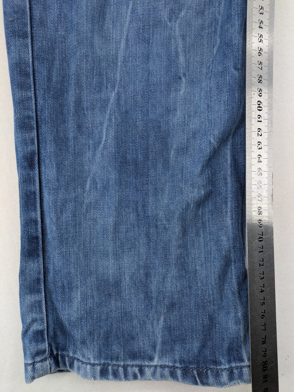 Red Bridge blue straight jeans distressed ripped design button fly five-pocket style