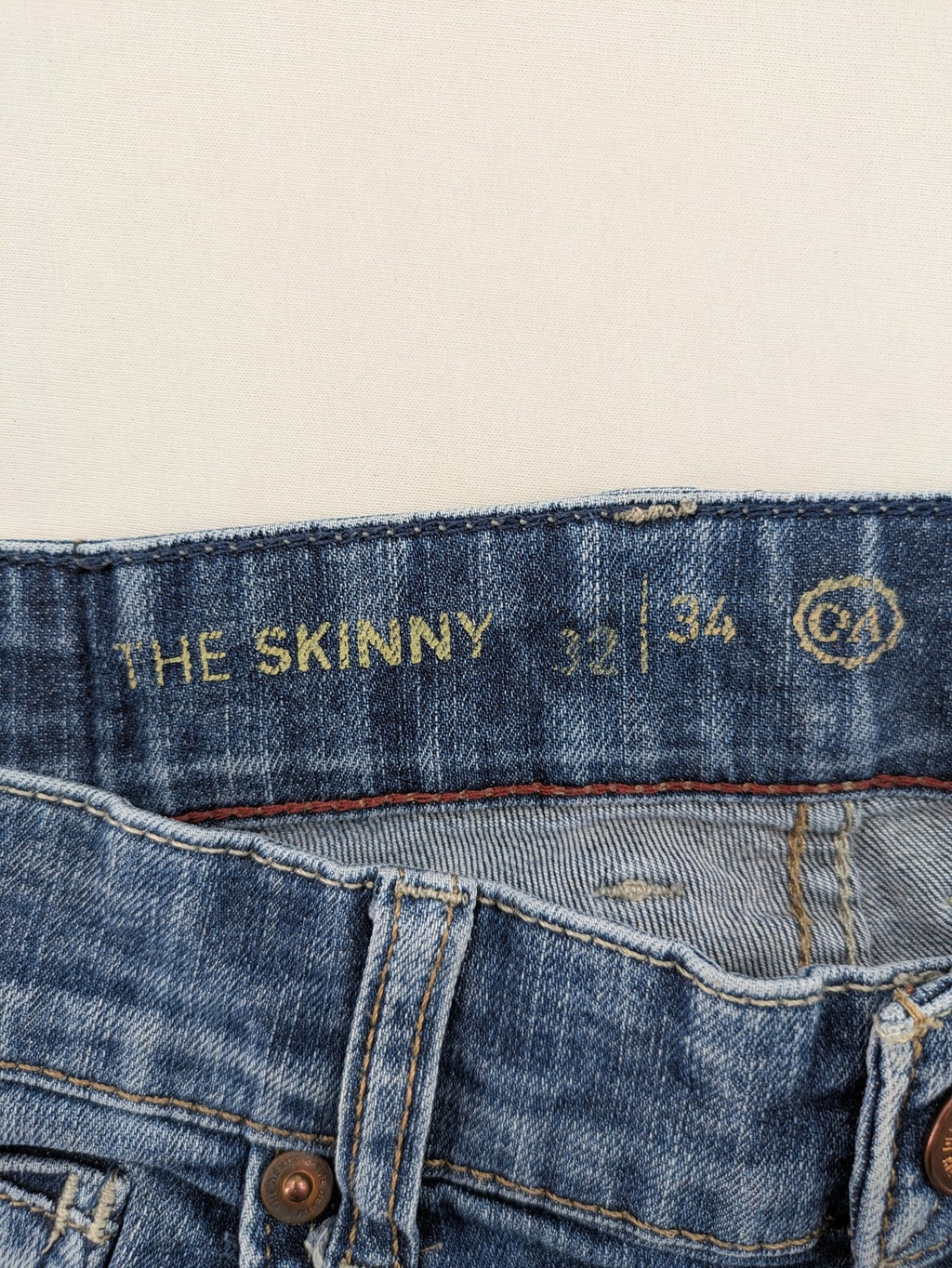 C&A blue skinny jeans medium wash five-pocket design cotton stretch blend