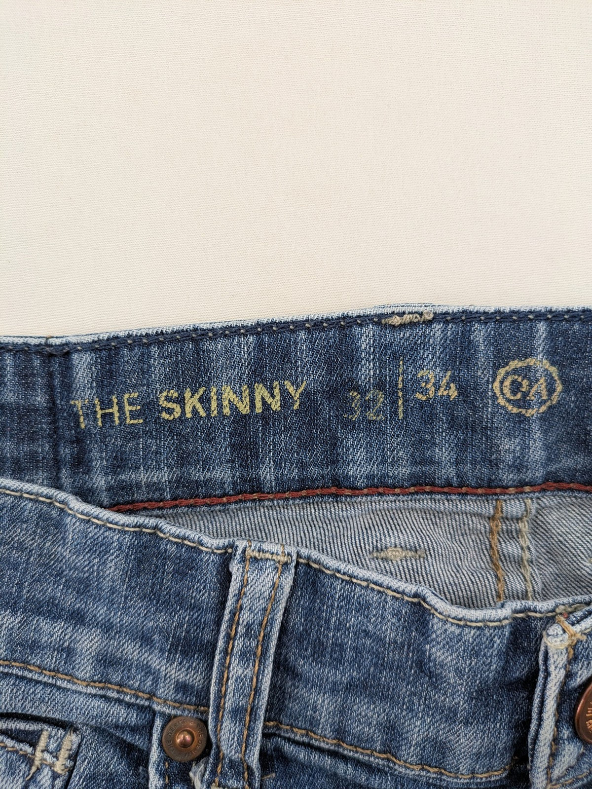 C&A blue skinny jeans medium wash five-pocket design cotton stretch blend