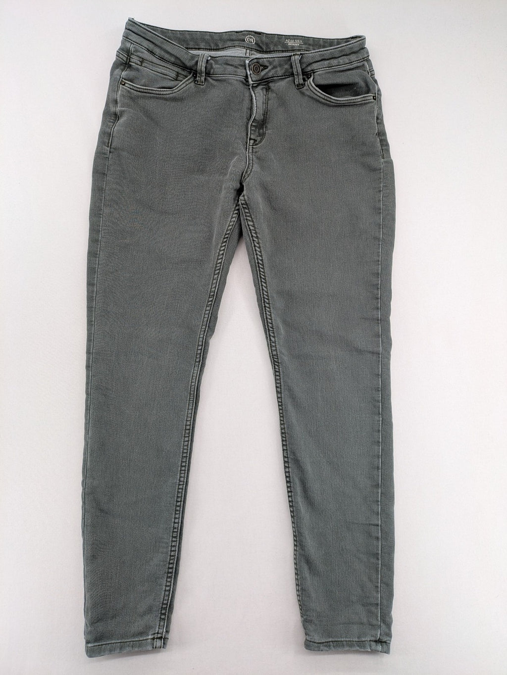 C&A grey skinny jeans with classic 5-pocket design and stretch cotton blend.