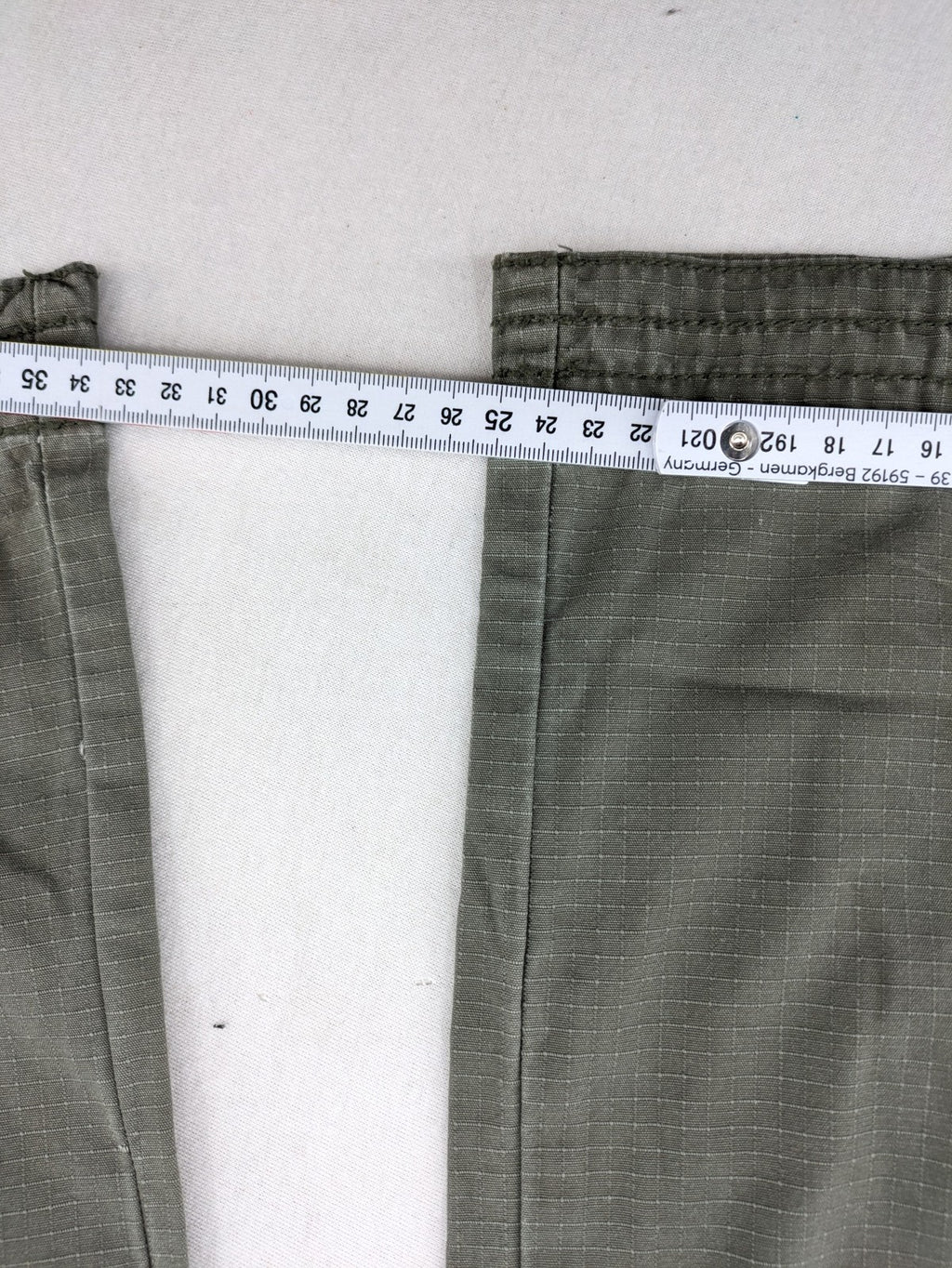 edc by Esprit khaki cargo pants ripstop fabric with multiple pockets and button fly