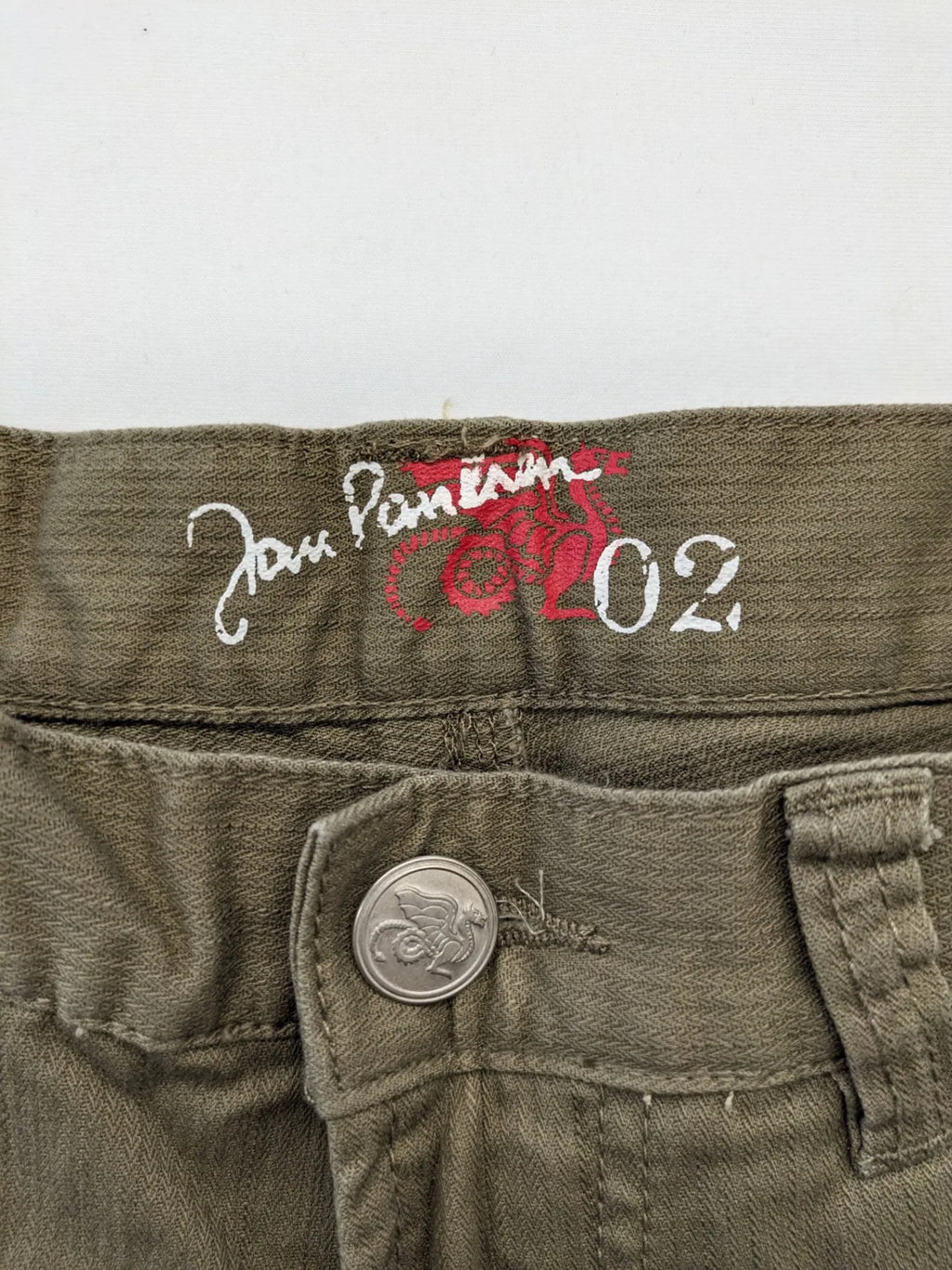 Jan Paulsen khaki straight jeans classic 5-pocket style cotton stretch material