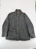 camel active grey field jacket cotton quilted with multiple pockets and stand-up collar