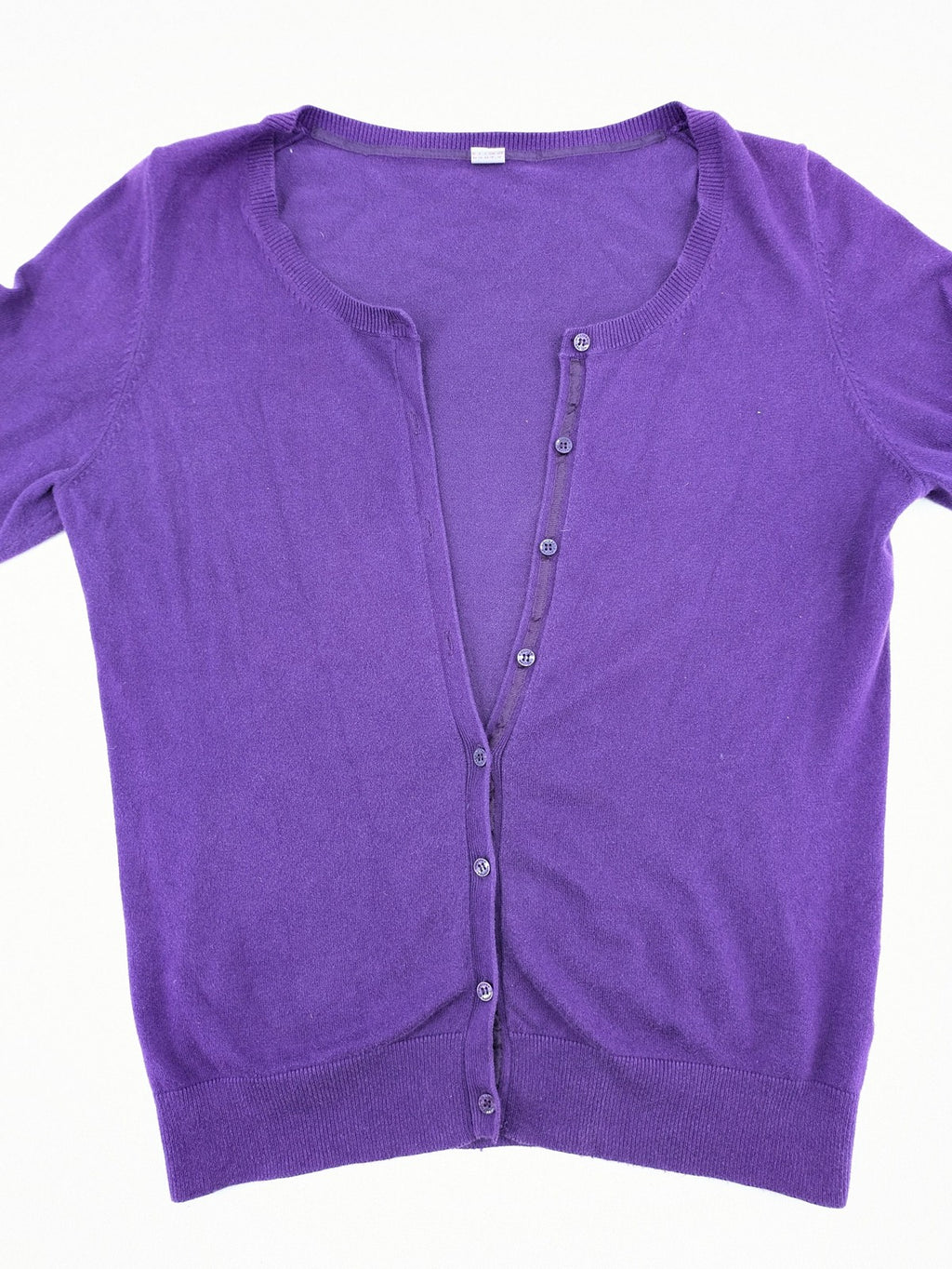 s.Oliver purple turtle neck jumper with floral pattern, buttons, and pockets in cotton blend