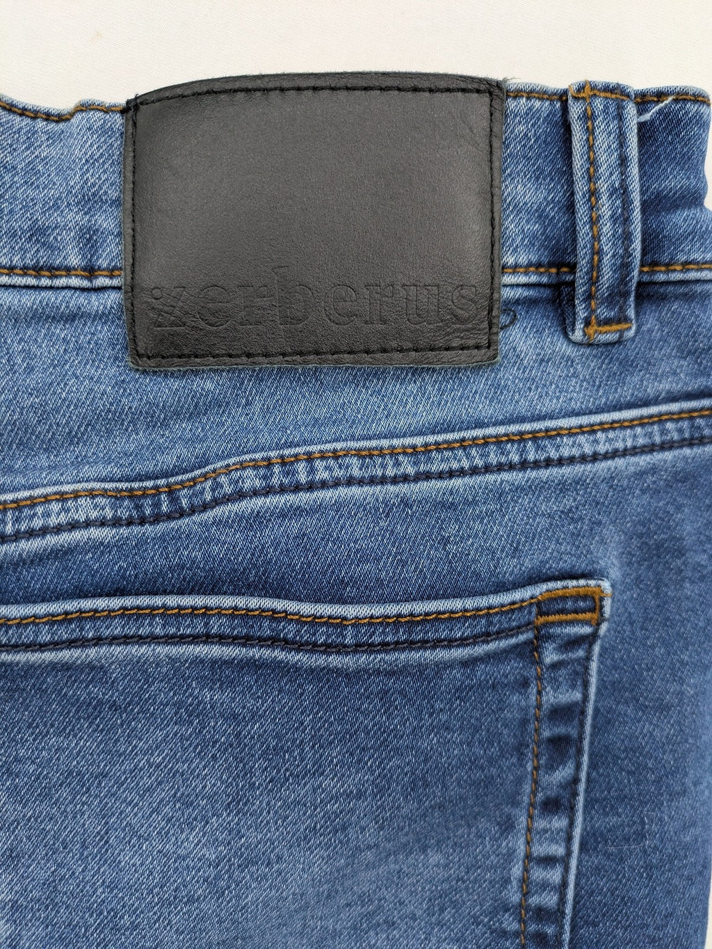 Zerberus blue straight jeans classic five-pocket design premium denim stretch material