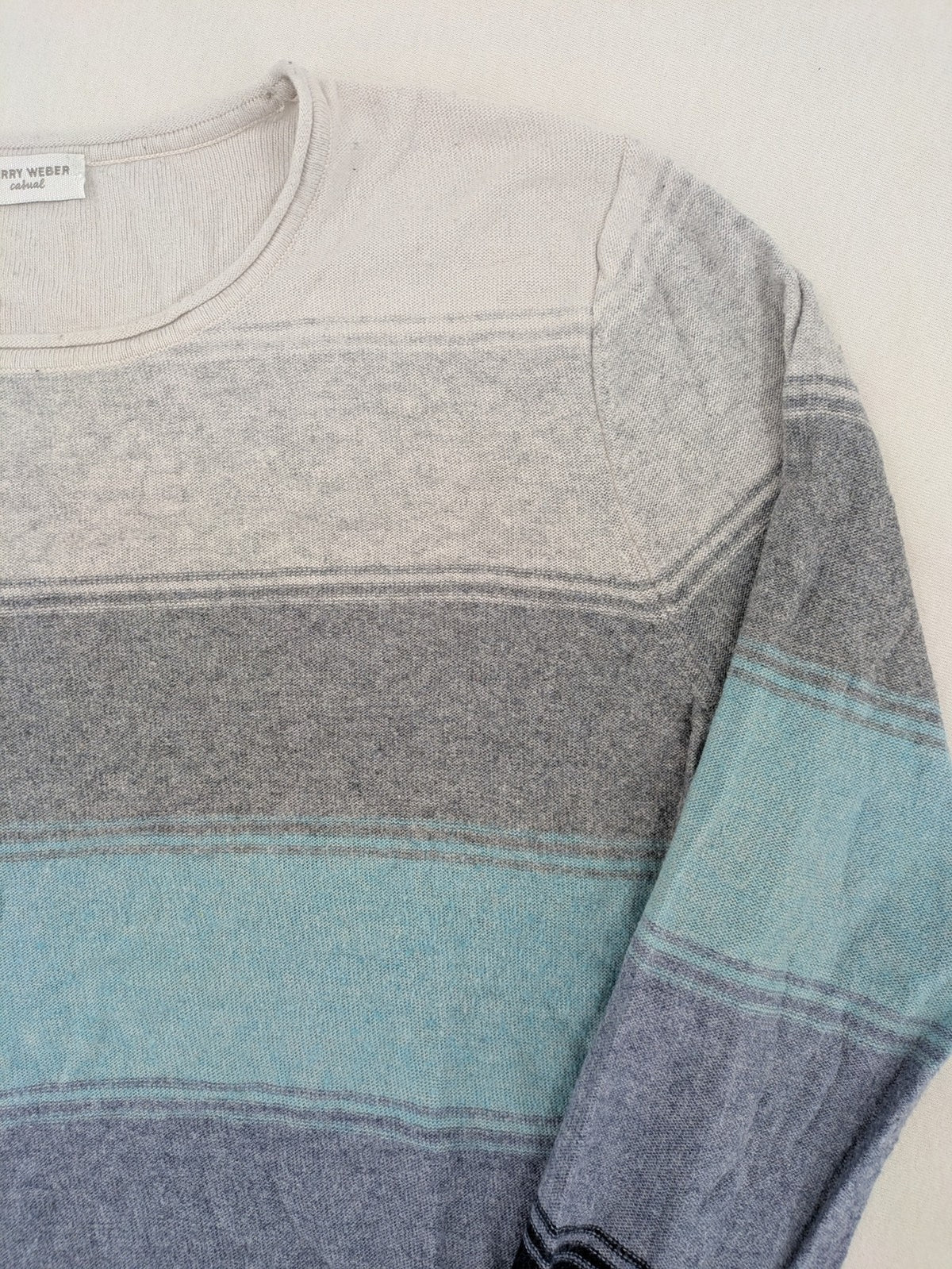 Gerry Weber turtle neck jumper multi-coloured striped pattern soft cashmere blend