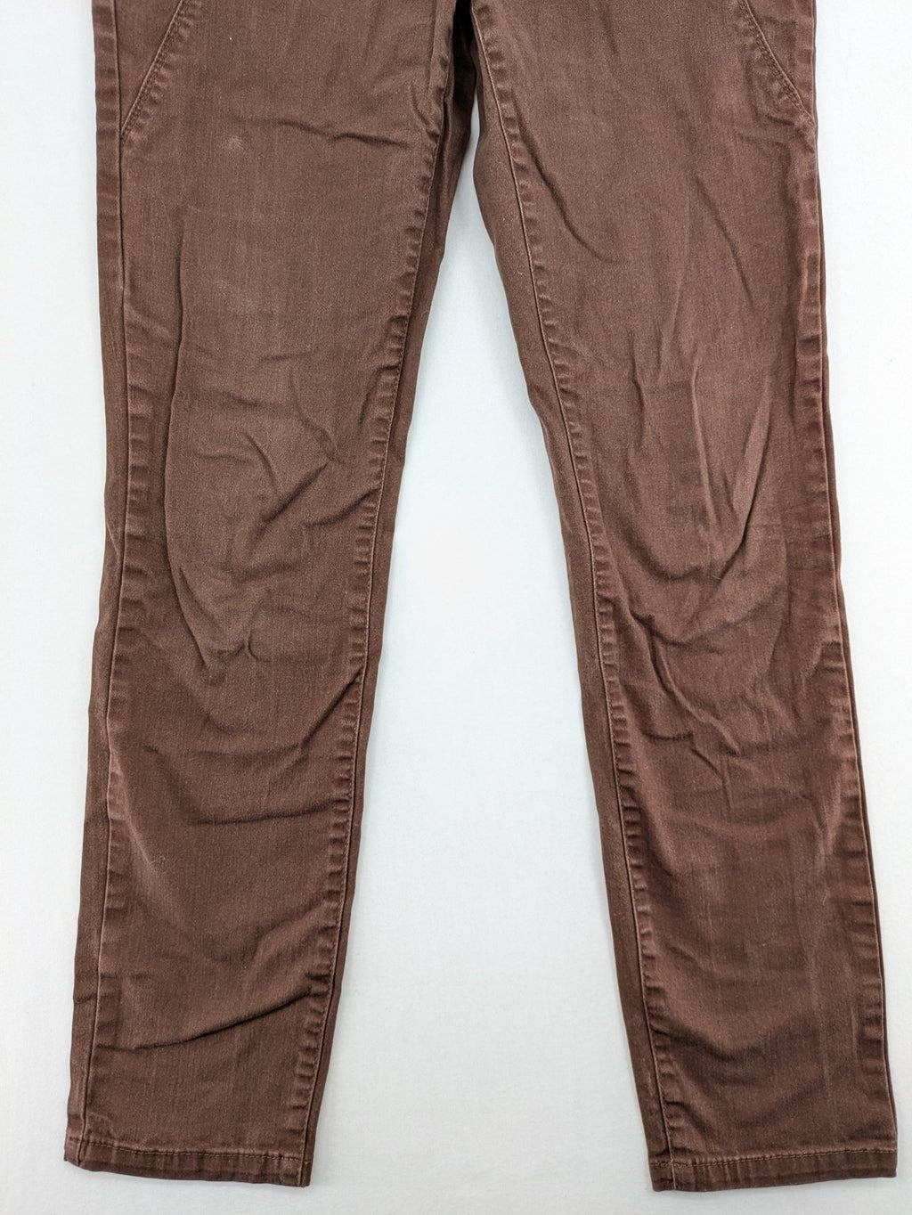 collection L brown pants cotton-stretch slim fit with diagonal zip pockets