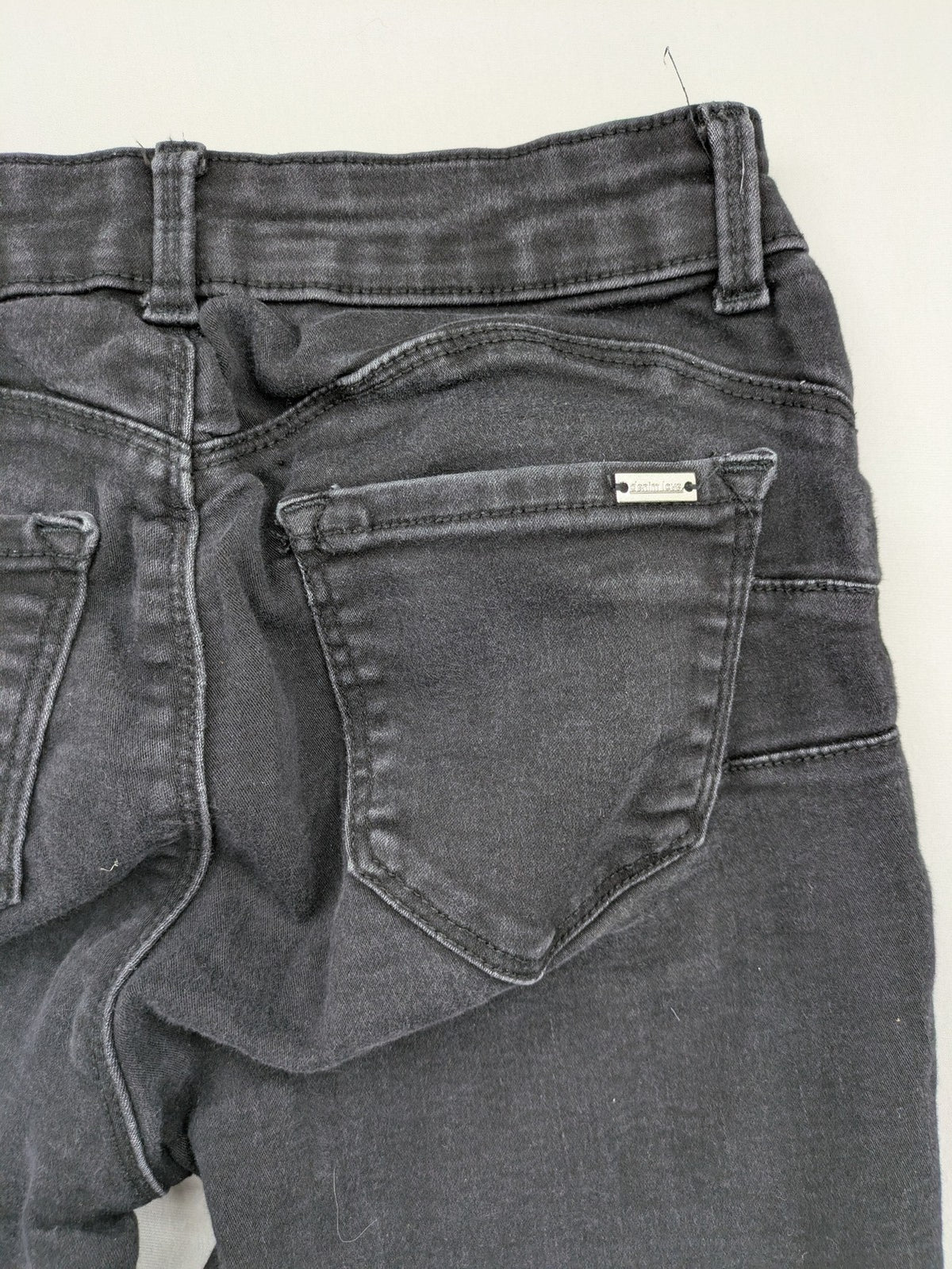 FB Sister skinny push-up jeans black grey faded stretch denim with classic fit.